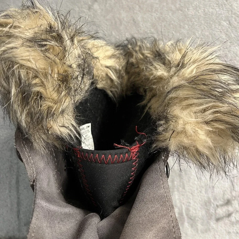 Sorel Joan Of Arctic Boots Womens Size 7 Brown Waterproof Faux Fur Snow Winter